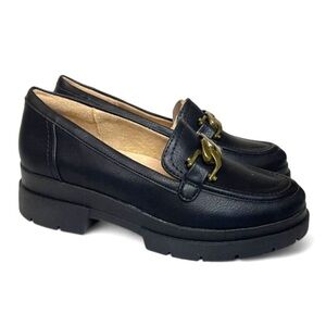 SOUL Naturalizer Black Loafers with Gold Accent